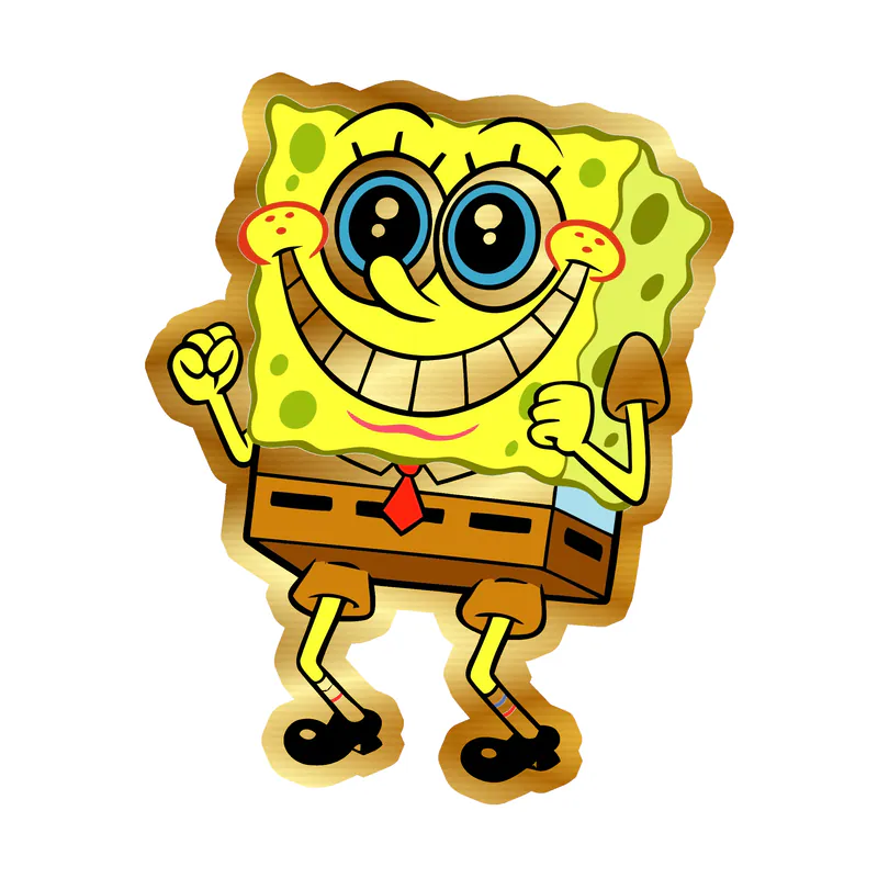 Spongebob - Gold Chrome Vinyl Decal - Custom Size