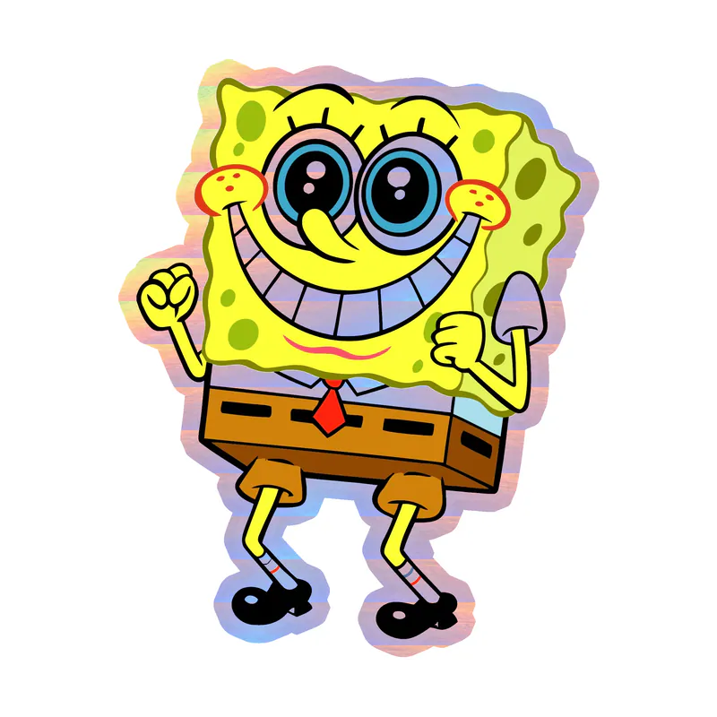 Spongebob - Holographic Vinyl Decal - Custom Size