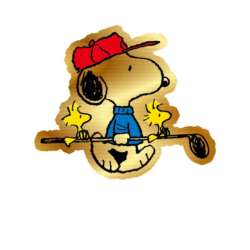 Snoopy Gold Chrome Vinyl Decal