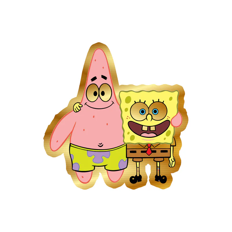 Spongebob and Patrick Gold Chrome Vinyl Decal - Custom Size