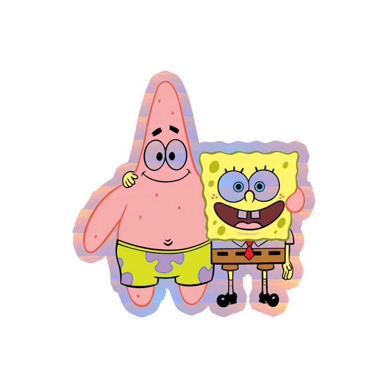 Spongebob and Patrick Holographic Vinyl Decal - Custom Size