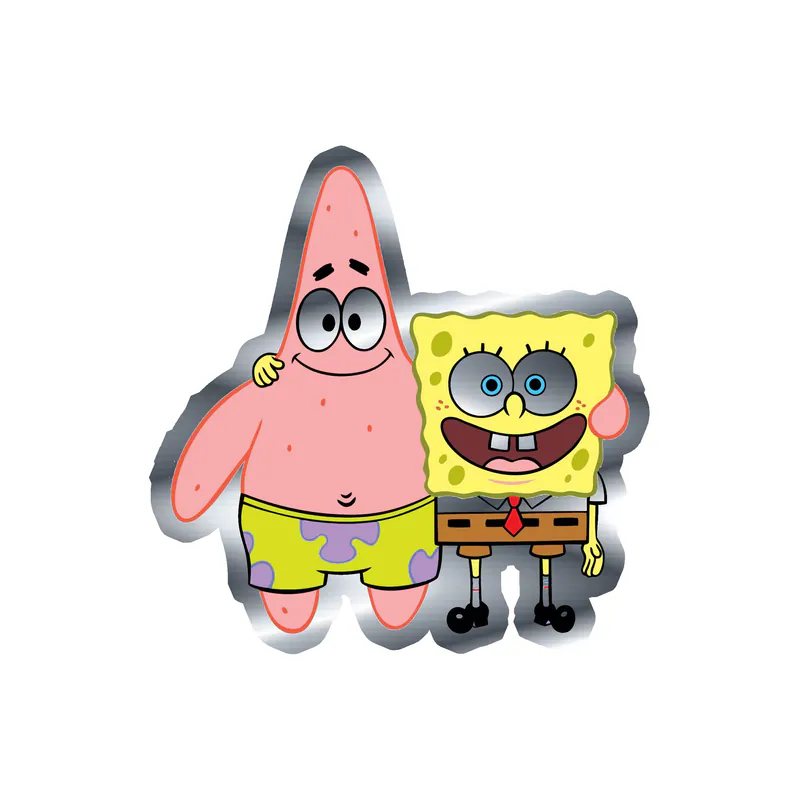 Spongebob and Patrick Silver Chrome Vinyl Decal - Custom Size