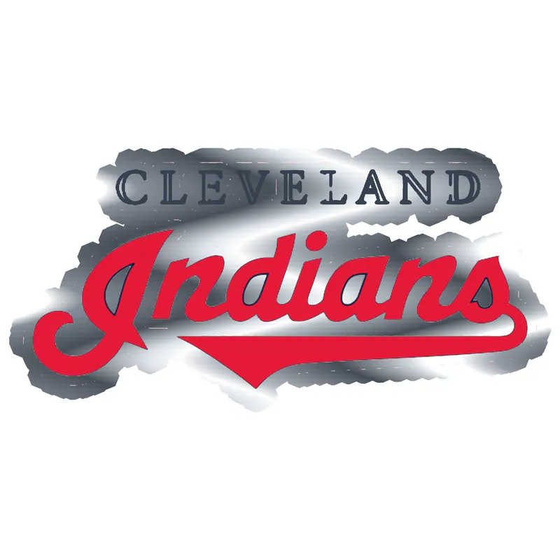 Cleveland Indians - Name - Silver Chrome Vinyl Sticker - Custom Size