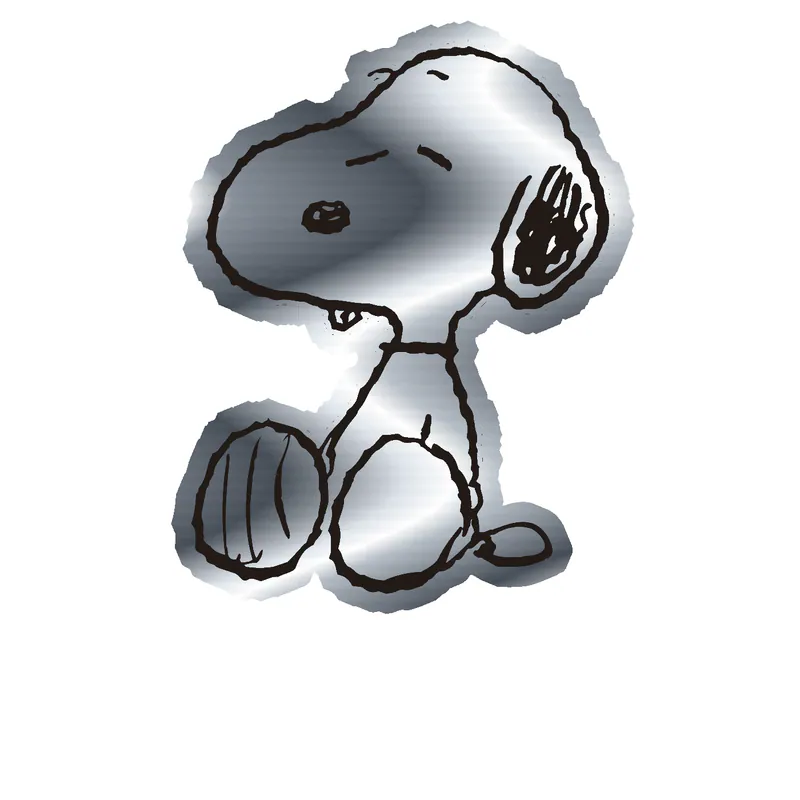 Snoopy Silver Chrome Vinyl Decal