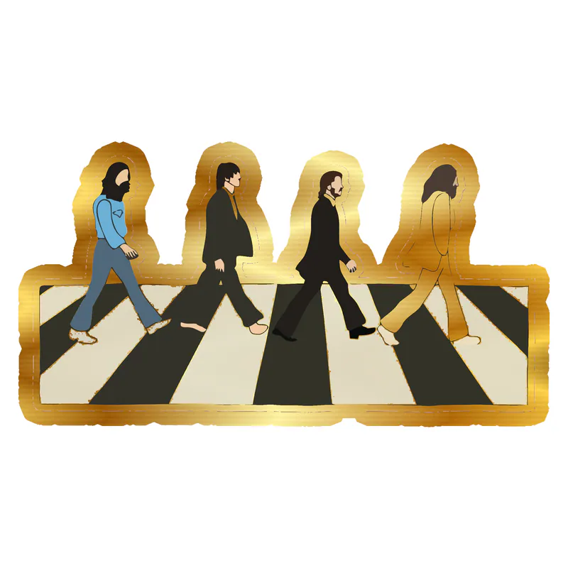 The Beatles Gold Chrome Vinyl Decal - Custom Size