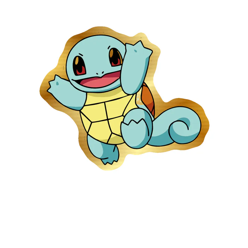 Squirtle Gold Chrome Vinyl Decal