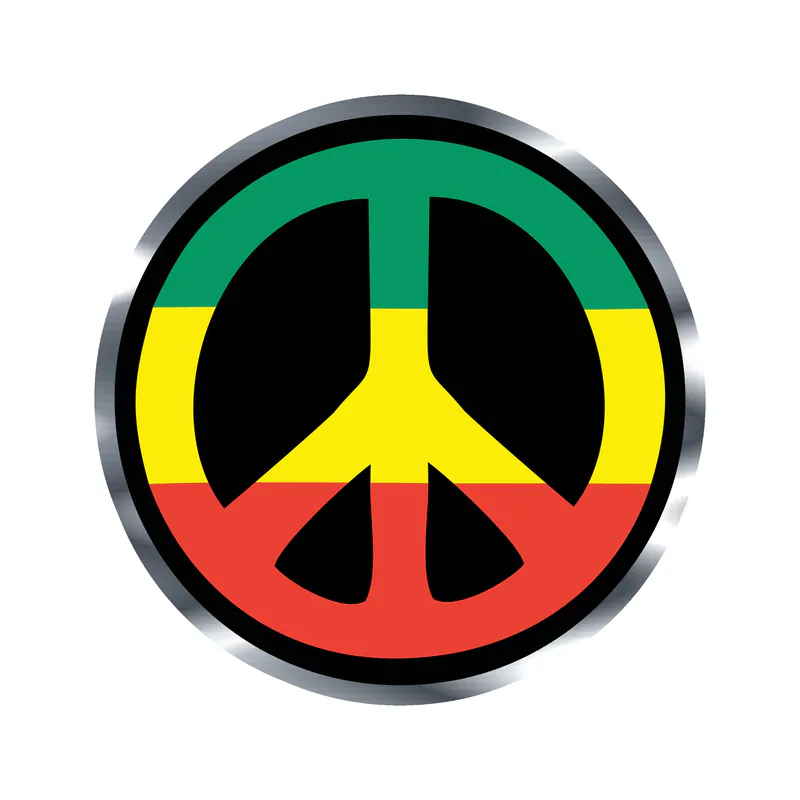 Bob Marley Silver Chrome Vinyl Decal - Custom Size