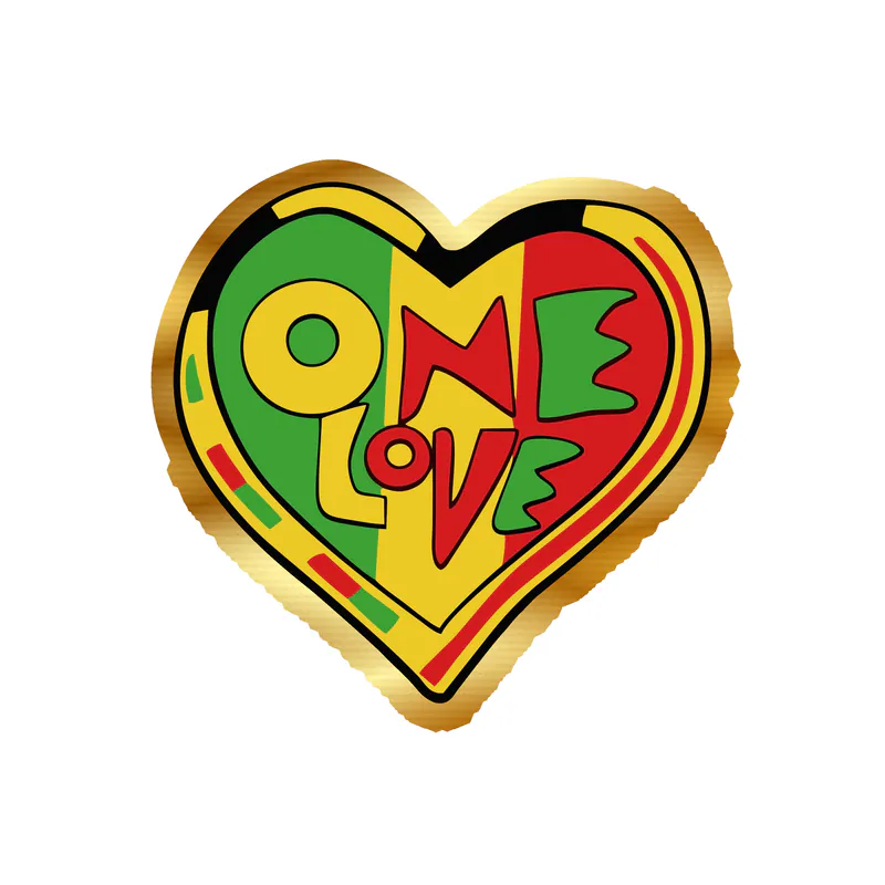 Bob Marley Gold Chrome Vinyl Decal - Custom Size