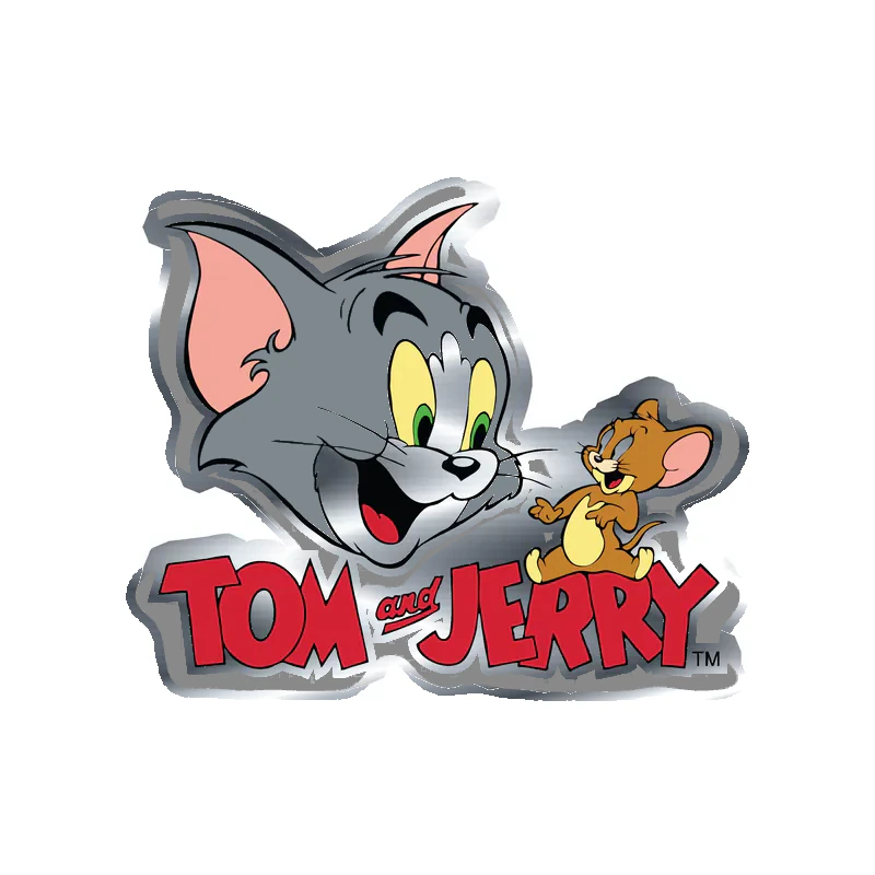 Tom and Jerry - Silver Chrome Vinyl Sticker - Custom Size