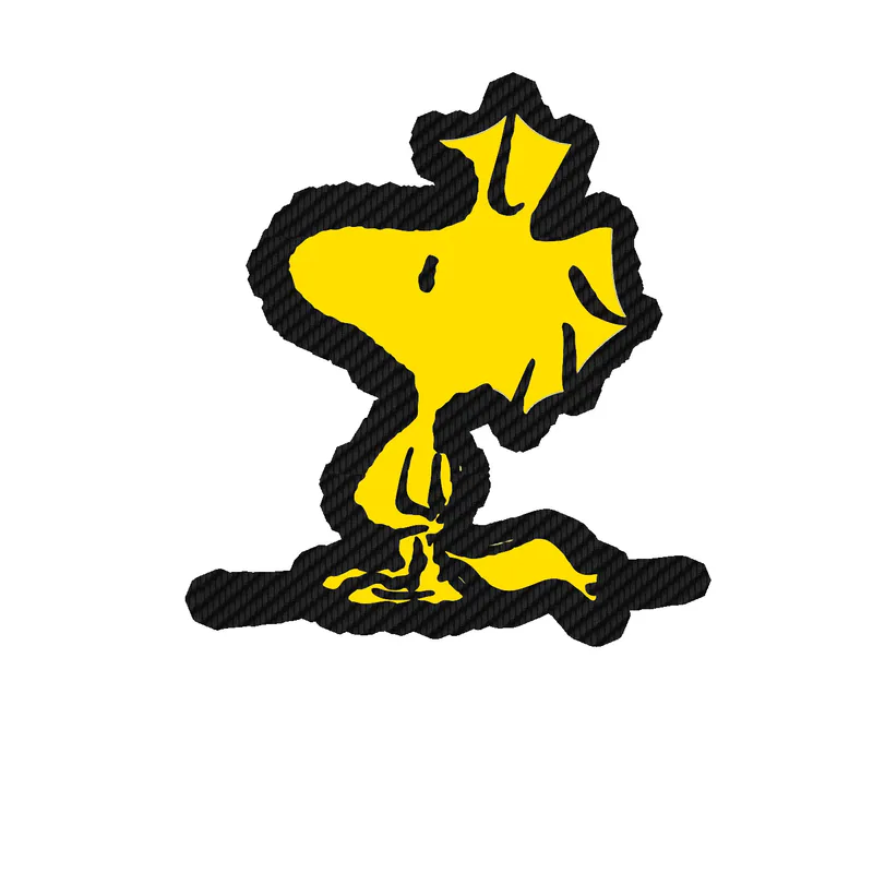 Snoopy- Woodstock Carbon Fiber Vinyl Decal