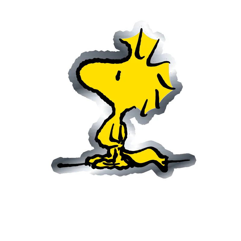 Snoopy- Woodstock Silver Chrome Vinyl Decal
