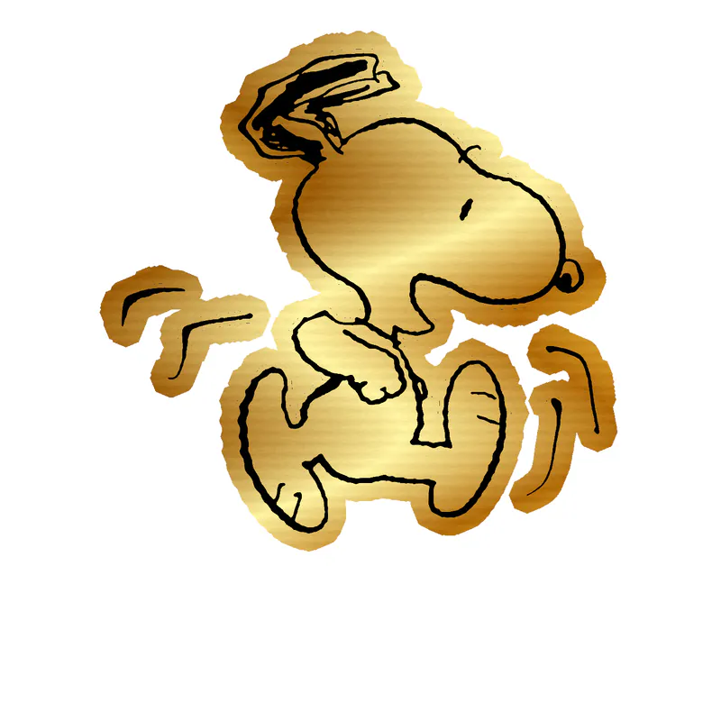 Snoopy Gold Chrome Vinyl Decal