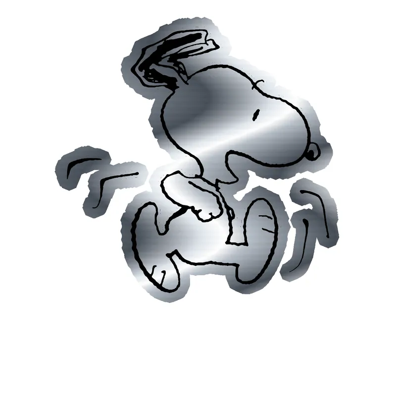 Snoopy Silver Chrome Vinyl Decal