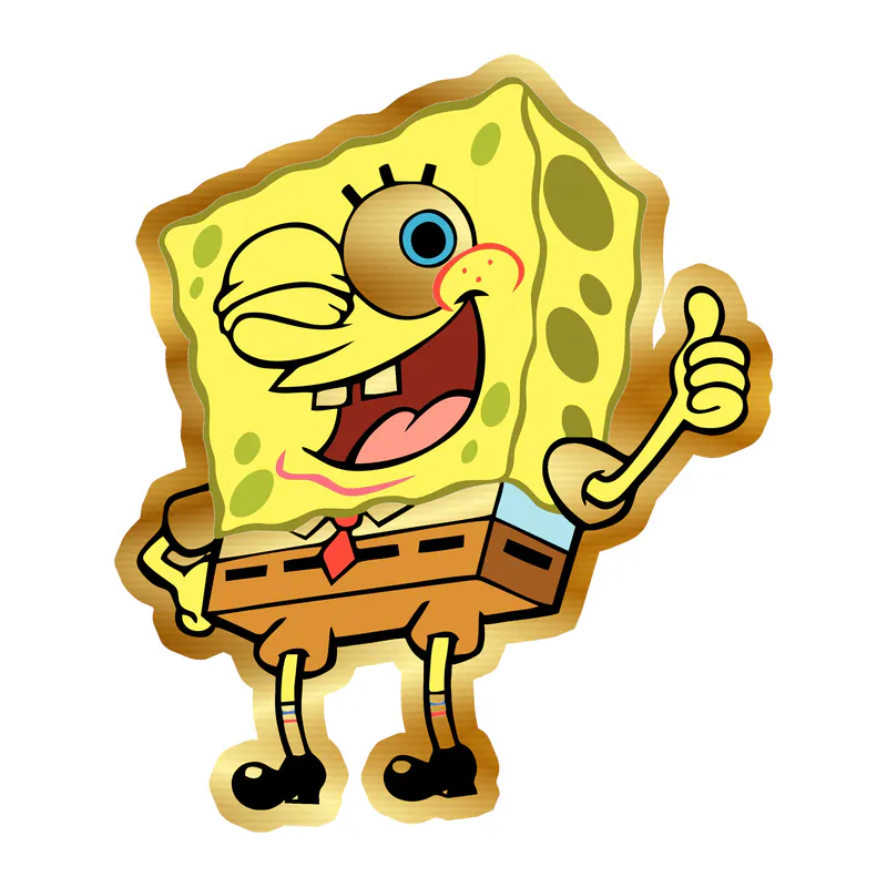 Spongebob - Gold Chrome Vinyl Decal - Custom Size