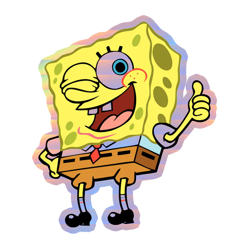 Spongebob - Holographic Vinyl Decal - Custom Size