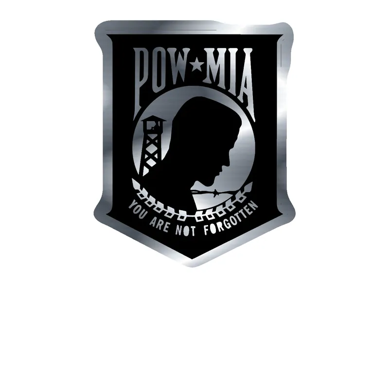 POW Silver Chrome Vinyl Decal