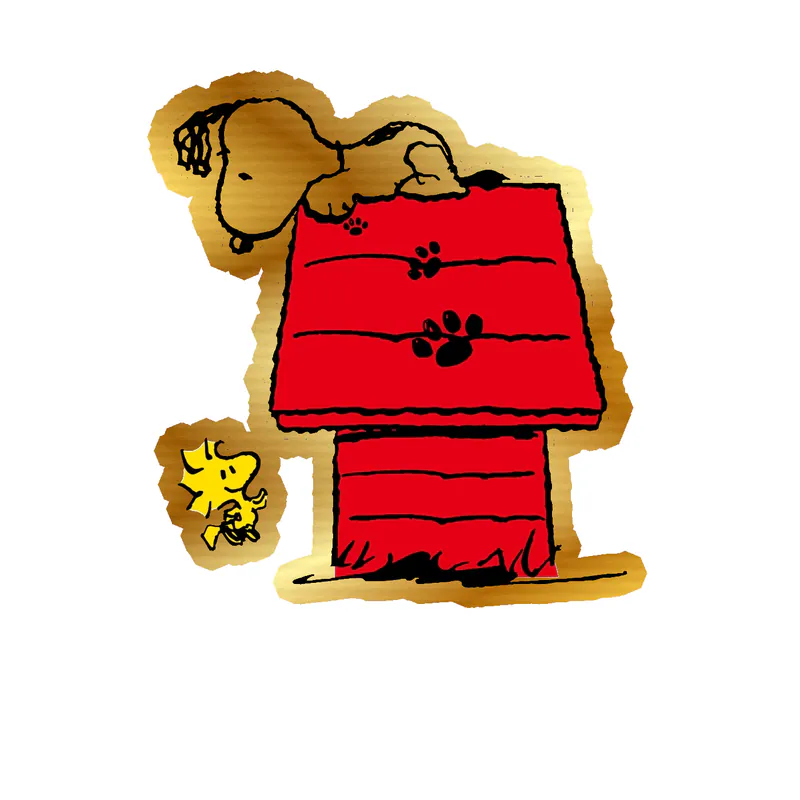 Snoopy - Snoopy Woodstock - Gold Chrome Vinyl Decal