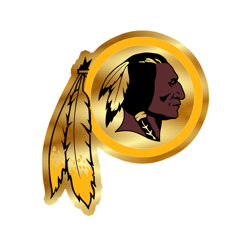 Washington Redskins - Image 2 - Gold Chrome Vinyl Sticker - Custom Size