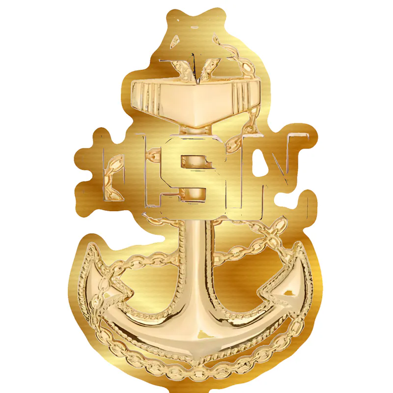 USN Gold Chrome Vinyl Decal