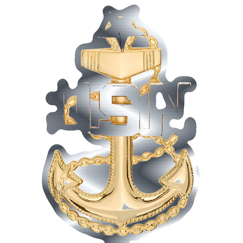 USN Silver Chrome Vinyl Decal