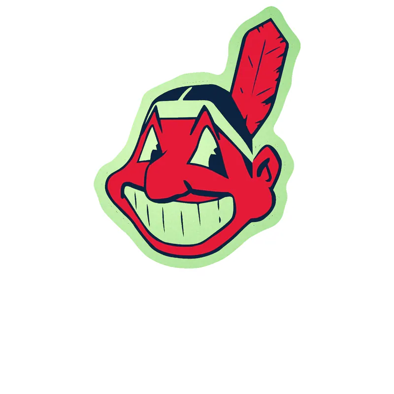 Cleveland Indians - Chief Wahoo - Glow in the Dark Vinyl Sticker - Custom Size