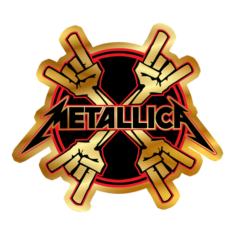 Metallica Gold Chrome Vinyl Decal - Custom Size