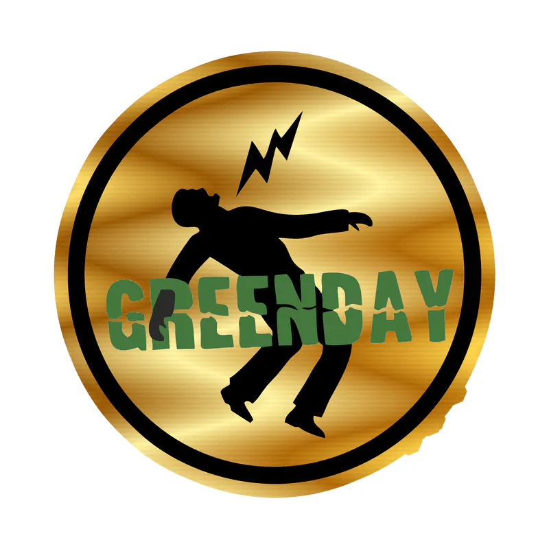 Green Day Gold Chrome Vinyl Decal - Custom Size