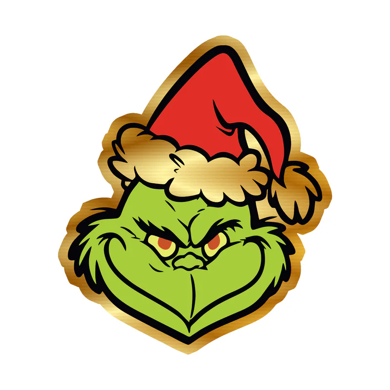 The Grinch - Gold Chrome Vinyl Decal - Custom Size