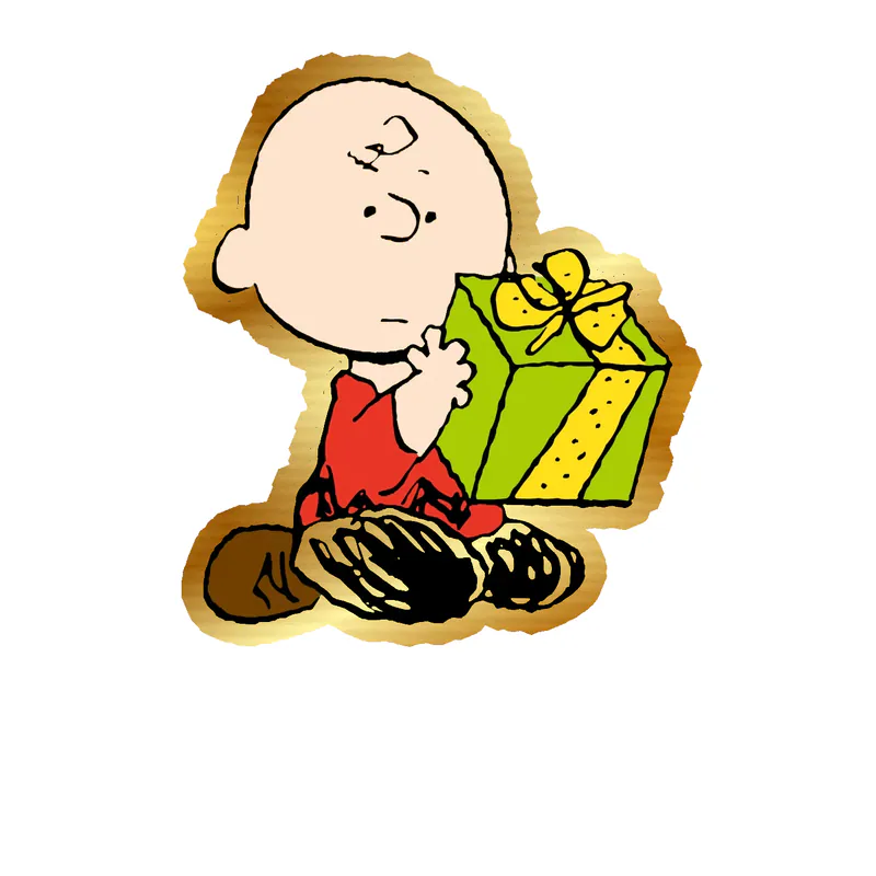 Snoopy - Charlie Brown Gold Chrome Vinyl Decal