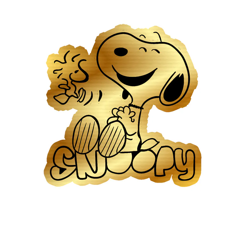 Snoopy Gold Chrome Vinyl Decal