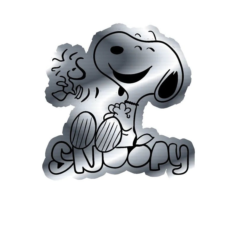 Snoopy Silver Chrome Vinyl Decal