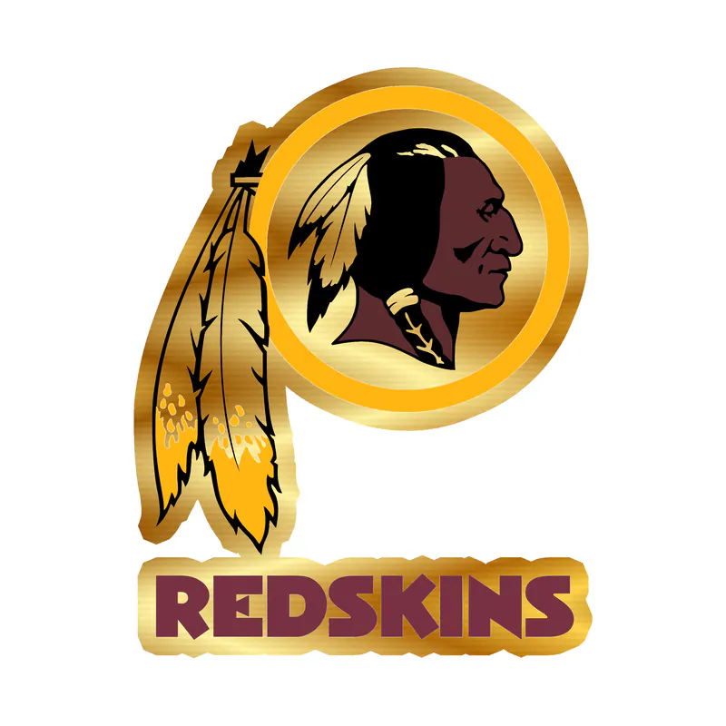 Washington Redskins - Image 1 - Gold Chrome Vinyl Sticker - Custom Size