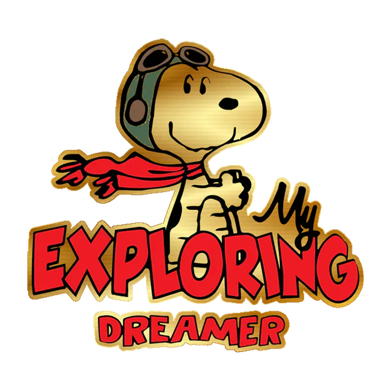 Snoopy - Exploring Dreamer Gold Chrome Vinyl Decal
