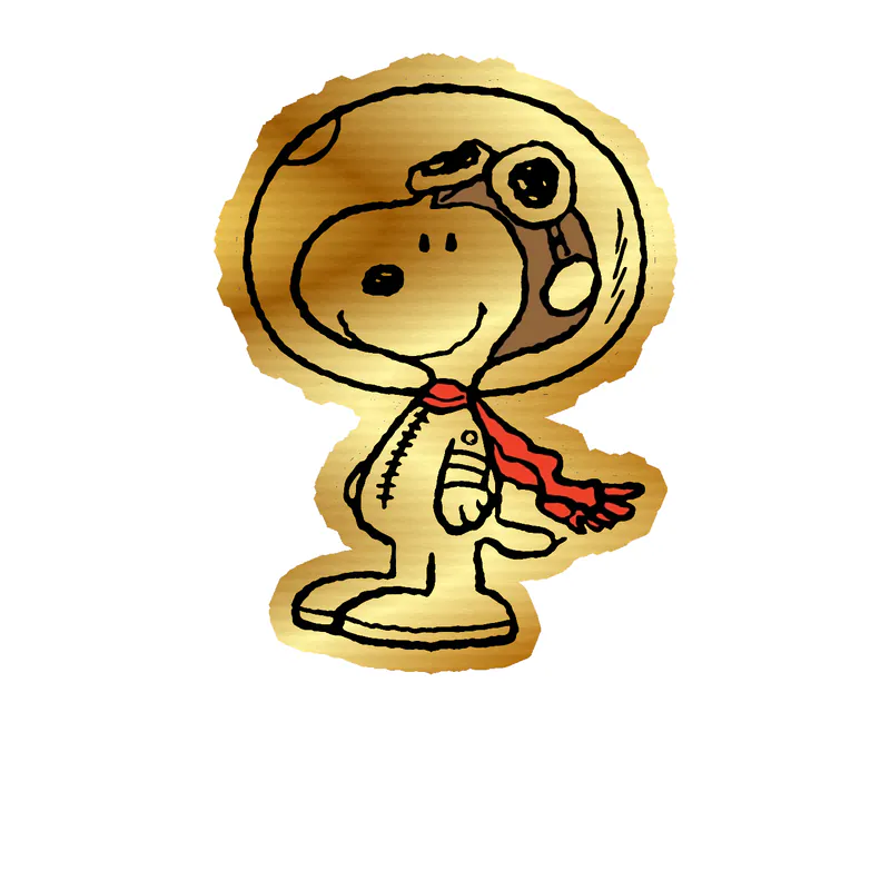 Snoopy Gold Chrome Vinyl Decal