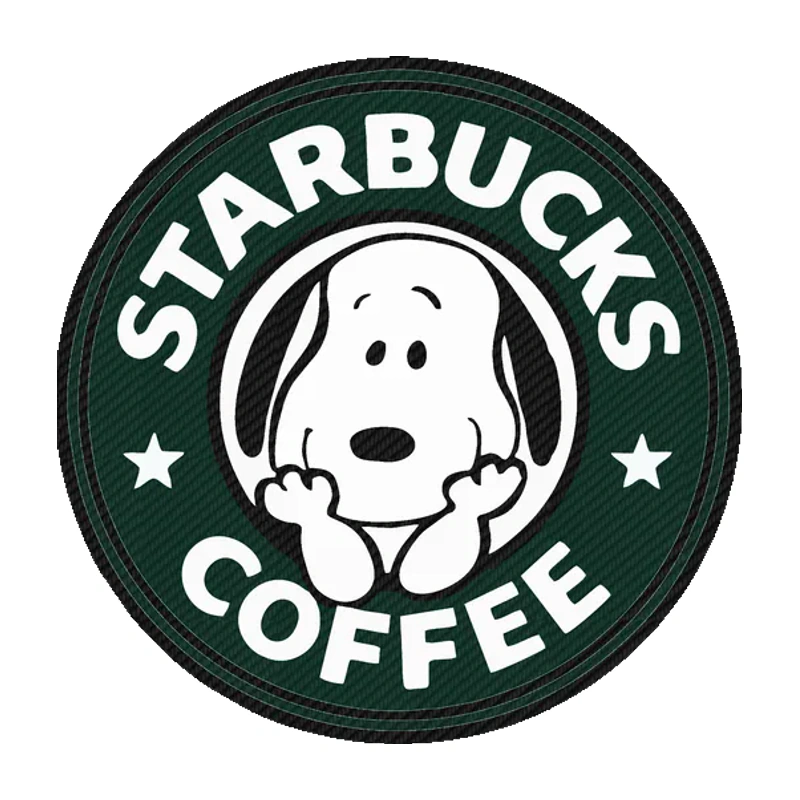 Snoopy Coffee Carbon Fiber Vinyl Decal - Custom Size