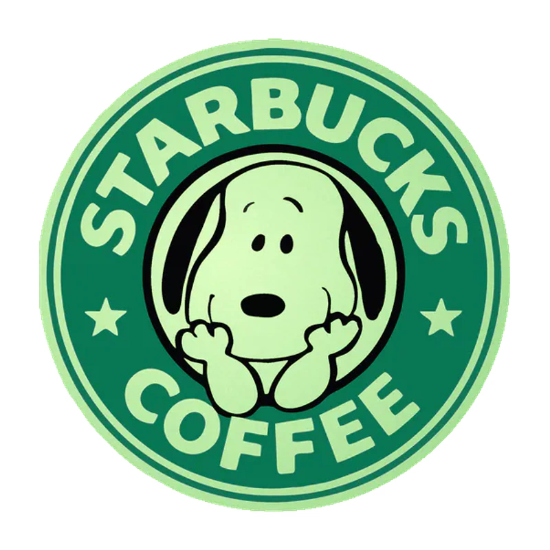 Snoopy Coffee Glow in the Dark Vinyl Decal - Custom Size