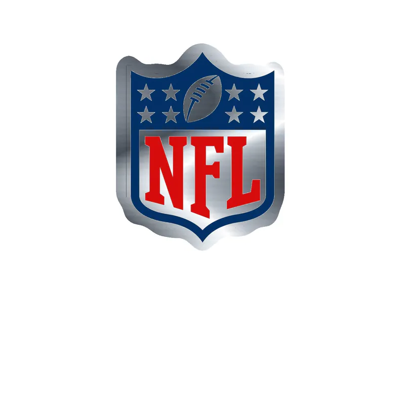 NFL Shield Logo Silver Chrome Vinyl Sticker - Custom Size