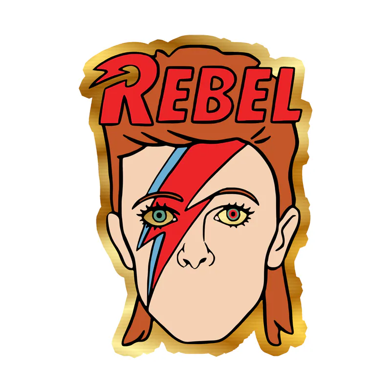 David Bowie Gold Chrome Vinyl Decal - Custom Size
