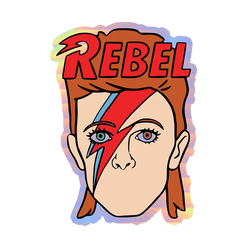 David Bowie Holographic Vinyl Decal - Custom Size