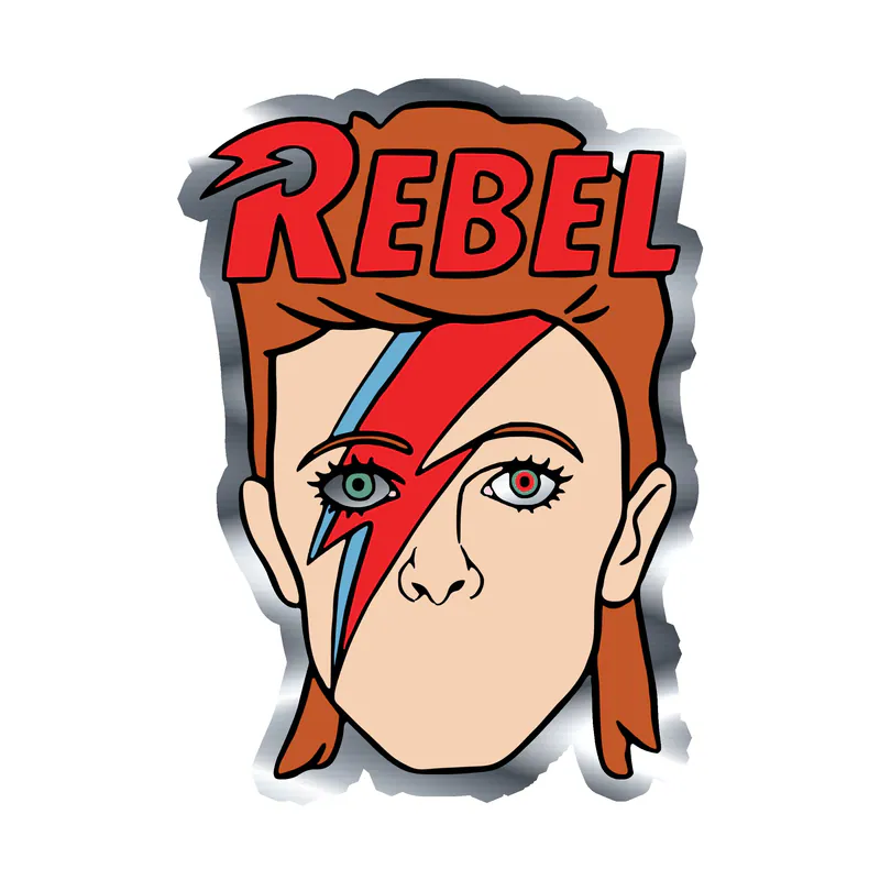 David Bowie Silver Chrome Vinyl Decal - Custom Size