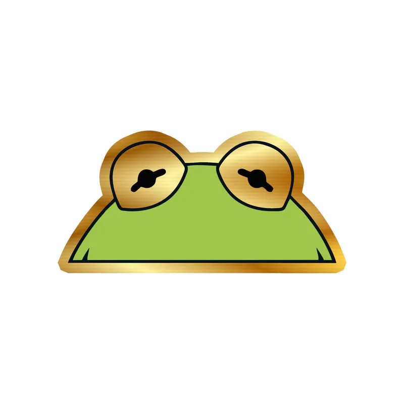 Kermit- Peaking - Gold Chrome Vinyl Decal - Custom Size