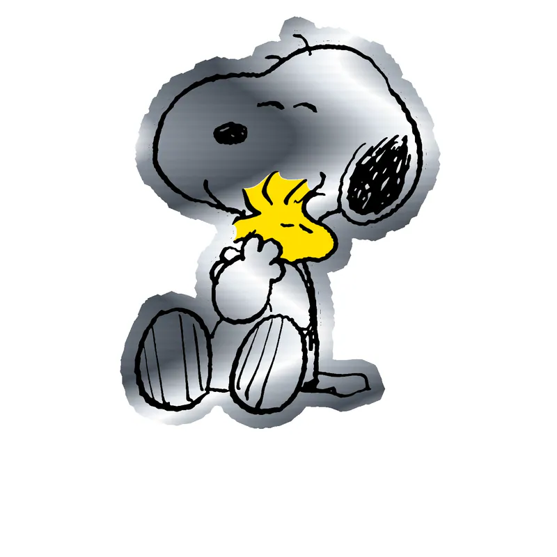 Snoopy Silver Chrome Vinyl Decal