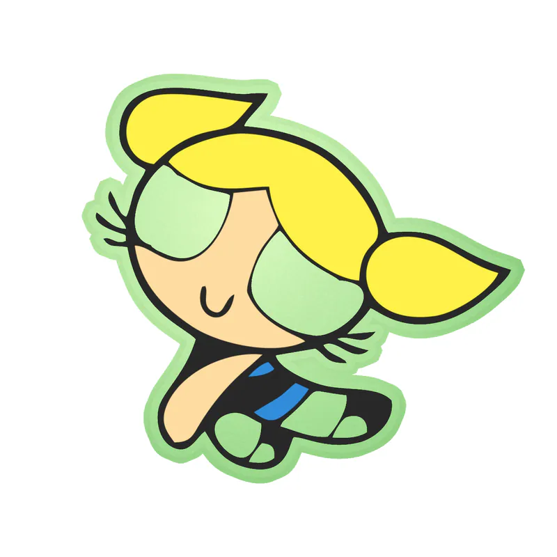 Powerpuff Girls- Bubbles - Glow in the Dark Vinyl Decal - Custom Size