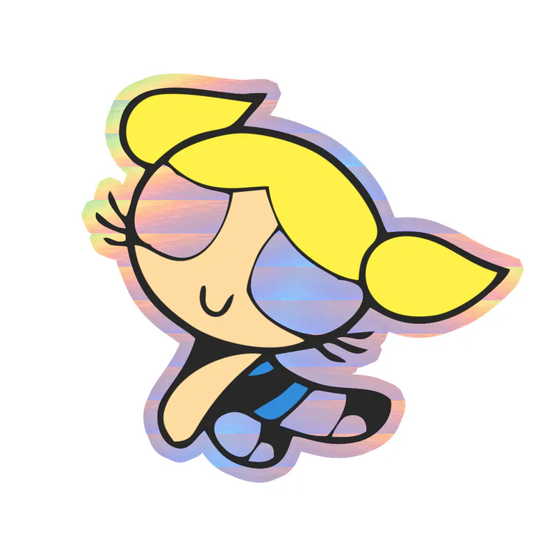 Powerpuff Girls- Bubbles - Holographic Vinyl Decal - Custom Size