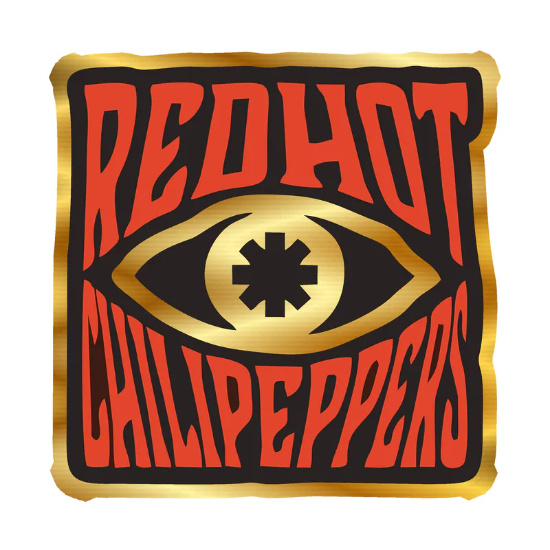Red Hot Chili Peppers Gold Chrome Vinyl Decal - Custom Size