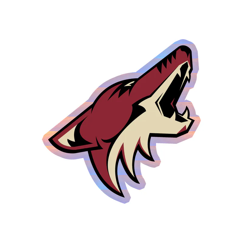Arizona Coyotes - Coyote Head - Holographic Vinyl Sticker - Custom Size