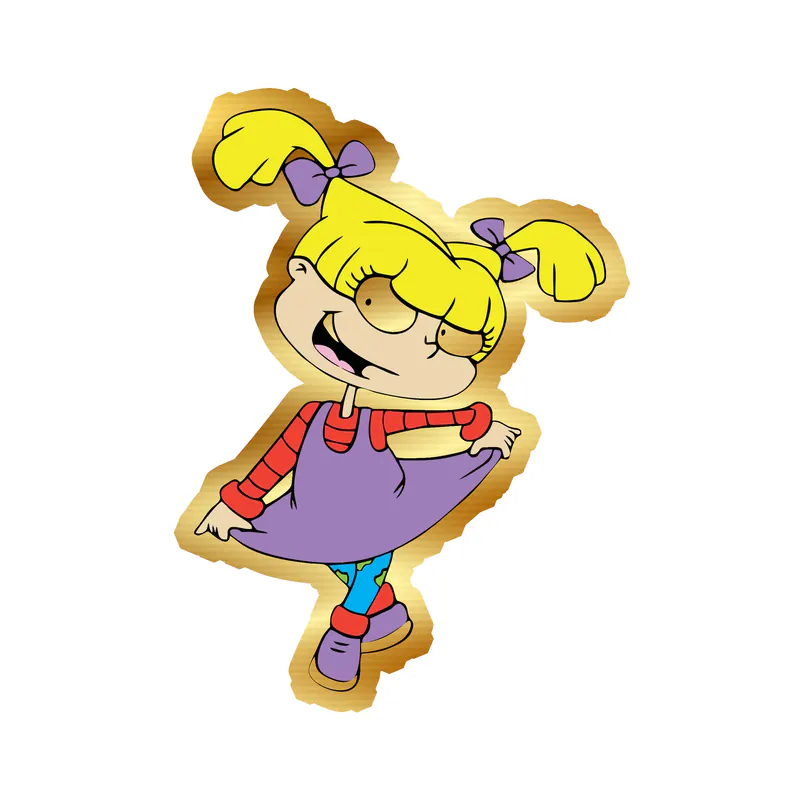 Rugrats - Angelica - Gold Chrome Vinyl Sticker - Custom Size