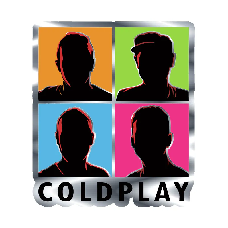 Coldplay Silver Chrome Vinyl Decal - Custom Size