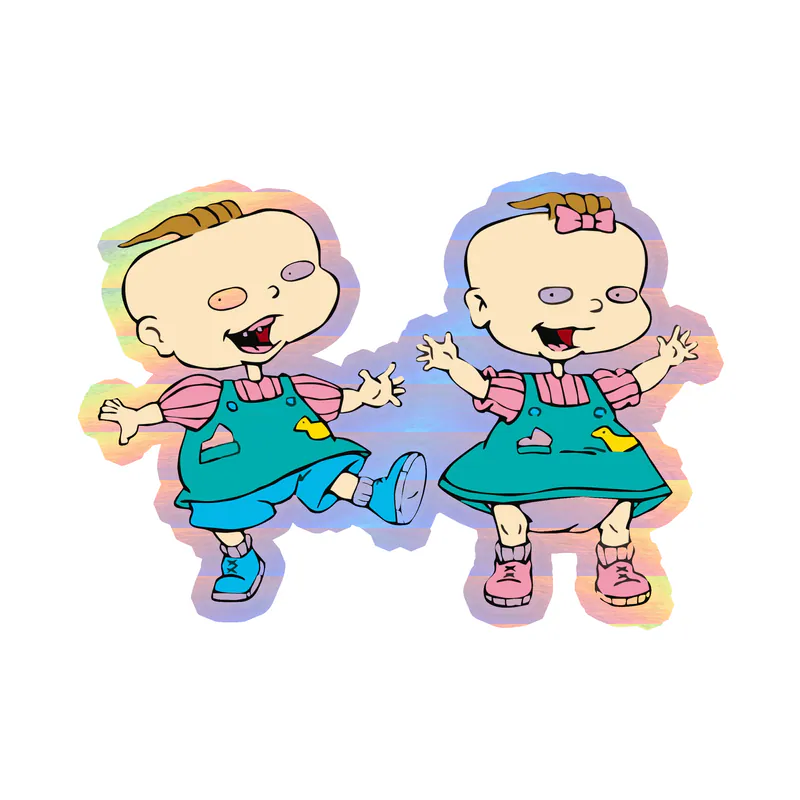 Rugrats - Phil and Lil - Holographic Vinyl Sticker - Custom Size