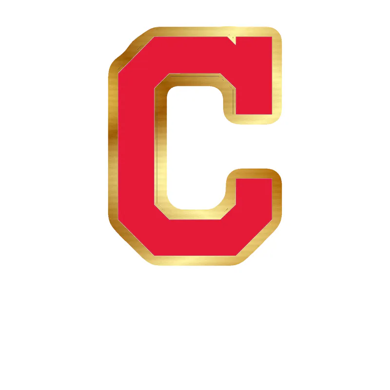 Cleveland Indians - Red C - Gold Chrome Vinyl Sticker - Custom Size